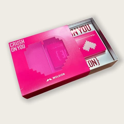 Pink color printed drawer-style rigid packaging box
